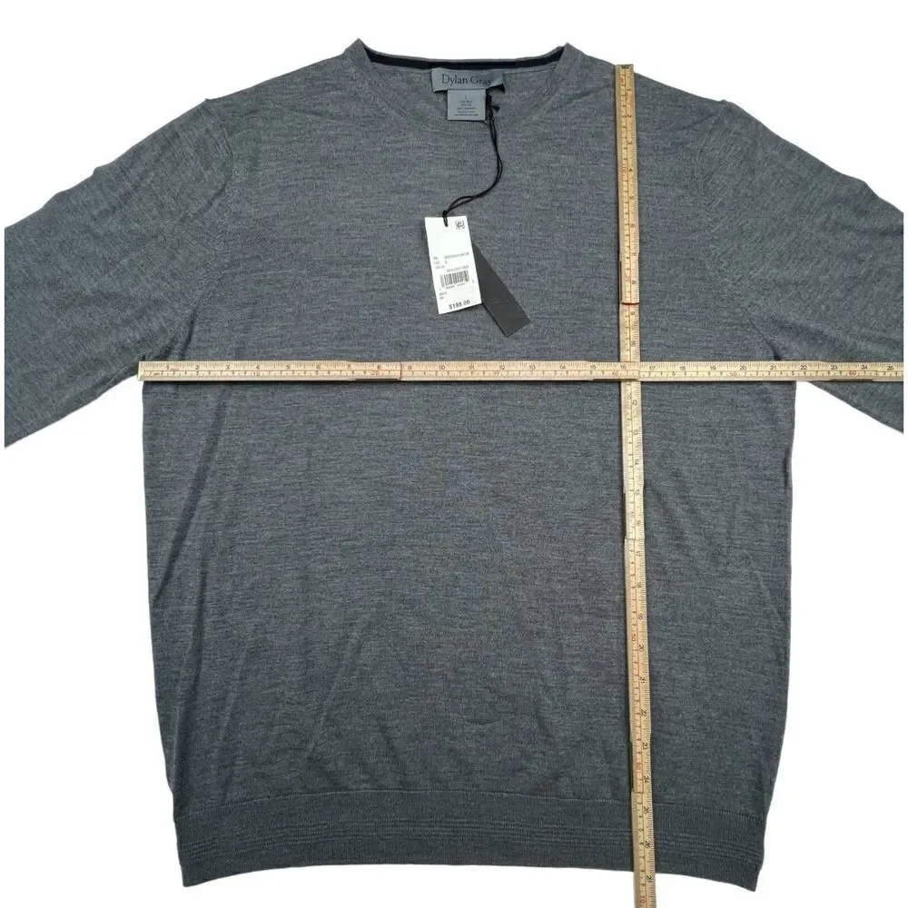 Dylan Gray Men Grey Crewneck Long-Sleeve Classic Sweatshirt Sweater US L